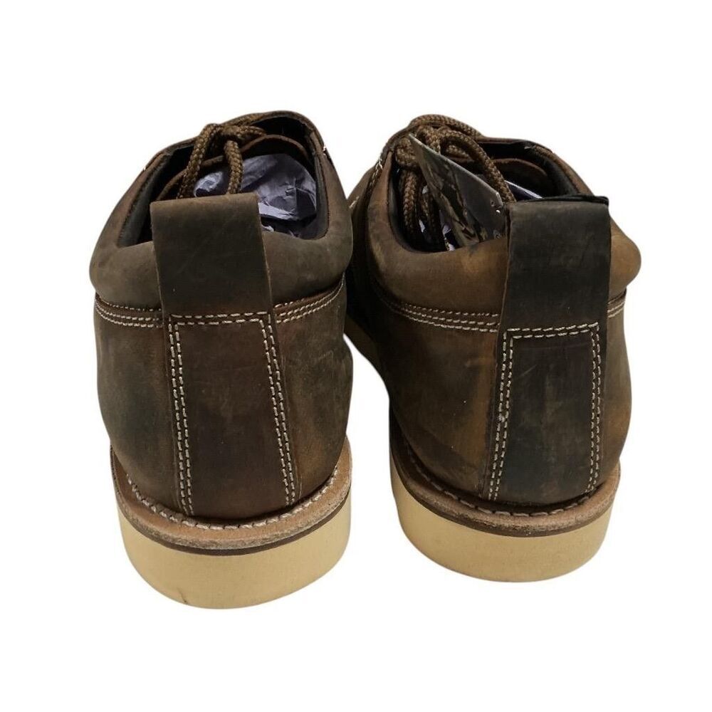 Old West Moc Toe Oxford Shoes Men 12 EE Brown Leather Lace Up Casual Comfort NEW - Picture 5 of 10